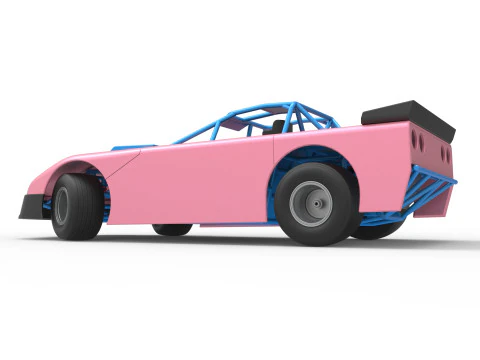 Carro de corrida Super Saloon da Nova Zel&acirc;ndia enquanto gira a vers&atilde;o 2, escala 1 a 25 Modelo de Impressão 3D