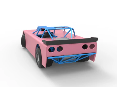 Carro de corrida Super Saloon da Nova Zel&acirc;ndia enquanto gira a vers&atilde;o 2, escala 1 a 25 Modelo de Impressão 3D
