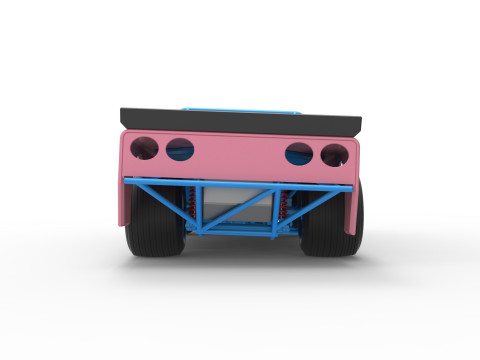 New Zealand Super Saloon race car while turning Version 2 Scale 1 to 25 3Dプリントモデル