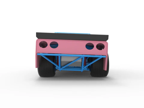 Carro de corrida Super Saloon da Nova Zel&acirc;ndia enquanto gira a vers&atilde;o 2, escala 1 a 25 Modelo de Impressão 3D