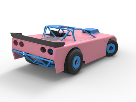 New Zealand Super Saloon race car while turning Version 2 Scale 1 to 25 3Dプリントモデル