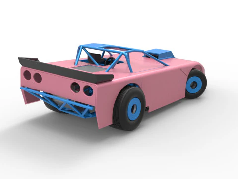 Carro de corrida Super Saloon da Nova Zel&acirc;ndia enquanto gira a vers&atilde;o 2, escala 1 a 25 Modelo de Impressão 3D