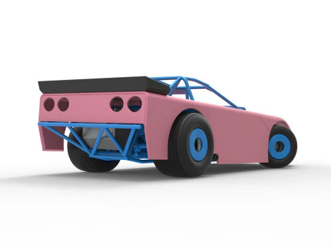 Carro de corrida Super Saloon da Nova Zel&acirc;ndia enquanto gira a vers&atilde;o 2, escala 1 a 25 Modelo de Impressão 3D