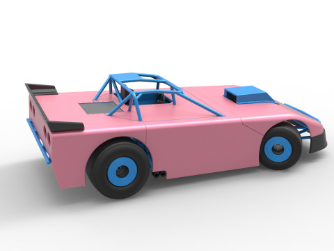 New Zealand Super Saloon race car while turning Version 2 Scale 1 to 25 3Dプリントモデル