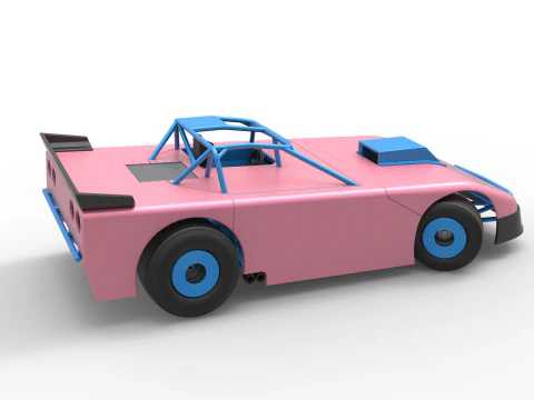 Carro de corrida Super Saloon da Nova Zel&acirc;ndia enquanto gira a vers&atilde;o 2, escala 1 a 25 Modelo de Impressão 3D