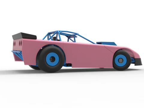 Carro de corrida Super Saloon da Nova Zel&acirc;ndia enquanto gira a vers&atilde;o 2, escala 1 a 25 Modelo de Impressão 3D