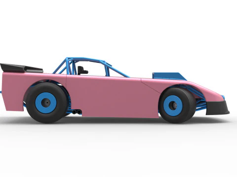 Carro de corrida Super Saloon da Nova Zel&acirc;ndia enquanto gira a vers&atilde;o 2, escala 1 a 25 Modelo de Impressão 3D