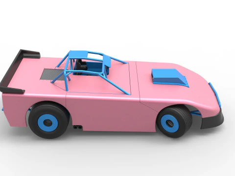 Carro de corrida Super Saloon da Nova Zel&acirc;ndia enquanto gira a vers&atilde;o 2, escala 1 a 25 Modelo de Impressão 3D