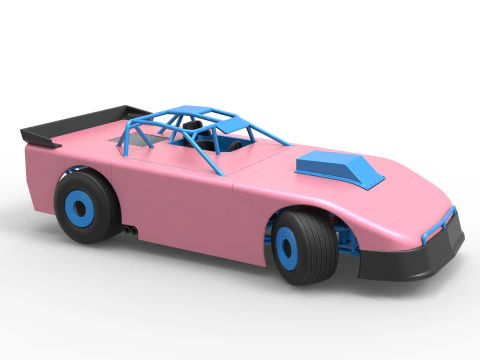 Carro de corrida Super Saloon da Nova Zel&acirc;ndia enquanto gira a vers&atilde;o 2, escala 1 a 25 Modelo de Impressão 3D