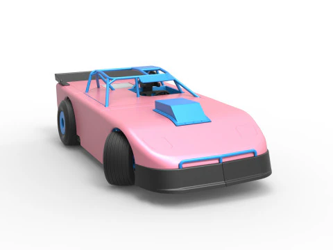 Carro de corrida Super Saloon da Nova Zel&acirc;ndia enquanto gira a vers&atilde;o 2, escala 1 a 25 Modelo de Impressão 3D