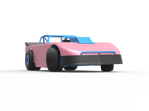 Carro de corrida Super Saloon da Nova Zel&acirc;ndia enquanto gira a vers&atilde;o 2, escala 1 a 25 Modelo de Impressão 3D