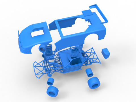 New Zealand Super Saloon race car while turning Version 2 Scale 1 to 25 3Dプリントモデル