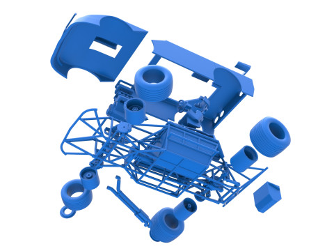New Zealand Super Saloon race car while turning Version 2 Scale 1 to 25 3Dプリントモデル