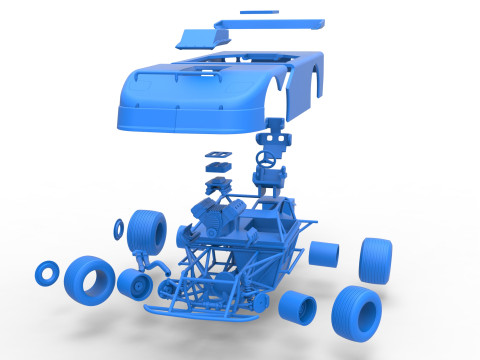 New Zealand Super Saloon race car while turning Version 2 Scale 1 to 25 3Dプリントモデル