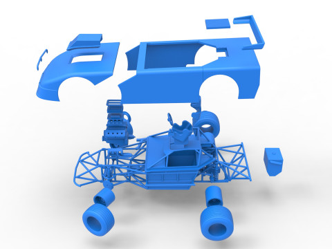 New Zealand Super Saloon race car while turning Version 2 Scale 1 to 25 3Dプリントモデル