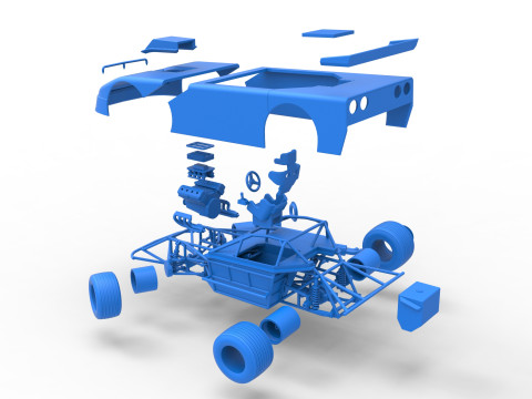 New Zealand Super Saloon race car while turning Version 2 Scale 1 to 25 3Dプリントモデル