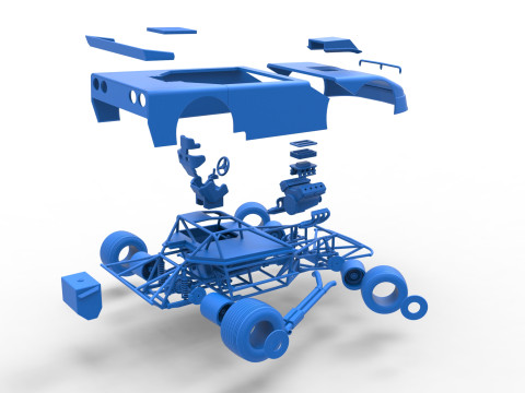 New Zealand Super Saloon race car while turning Version 2 Scale 1 to 25 3Dプリントモデル