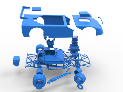 New Zealand Super Saloon race car while turning Version 2 Scale 1 to 25 3Dプリントモデル