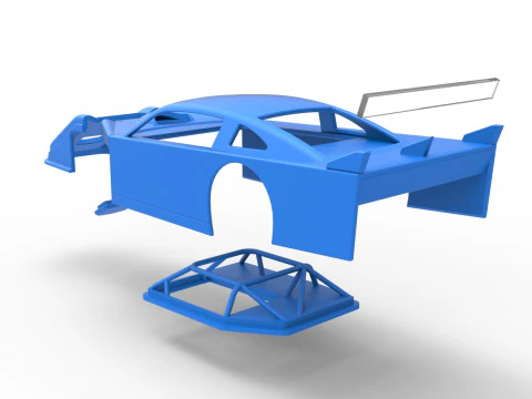 Shell of Asphalt Modificado stock car V3 Escala 1 a 25 Modelo de Impressão 3D
