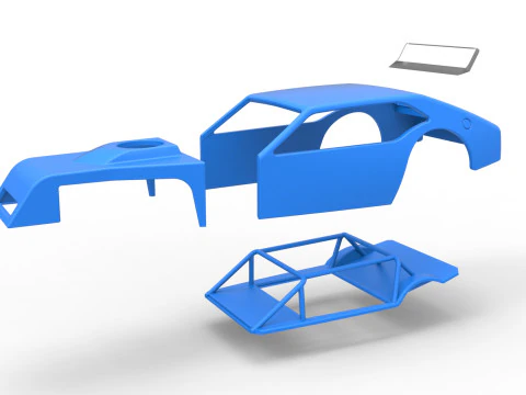 Shell of Vintage Asphalt Modified stock car V1 Scale 1 to 25 3D Print Model