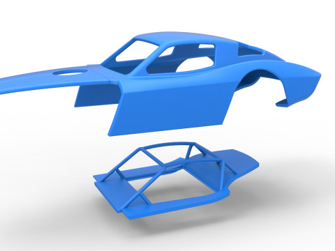 Shell of Vintage Asphalt Modified stock car V2 Scale 1 to 25 3D प्रिंट मॉडल