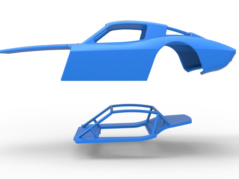 Shell of Vintage Asphalt Modified stock car V2 Scale 1 to 25 3D प्रिंट मॉडल