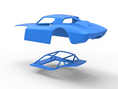 Shell of Vintage Asphalt Modified stock car V2 Scale 1 to 25 3D प्रिंट मॉडल