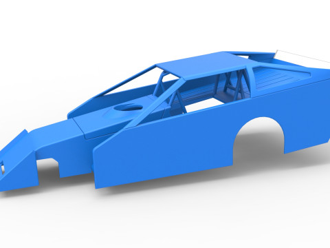 Shell of Vintage Asphalt Modified stock car V3 Scale 1 to 25 3D Print Model