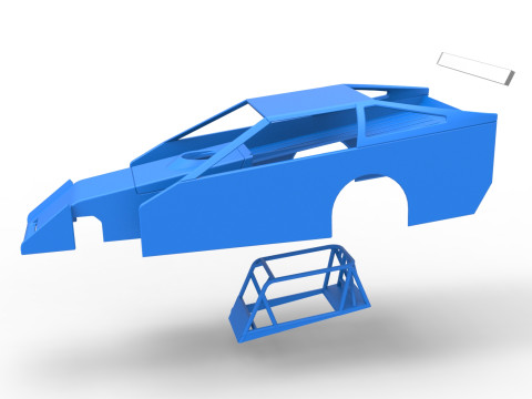 Shell of Vintage Asphalt Modified stock car V3 Scale 1 to 25 3Dプリントモデル