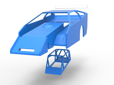 Shell of Vintage Asphalt Modified stock car V3 Scale 1 to 25 3Dプリントモデル