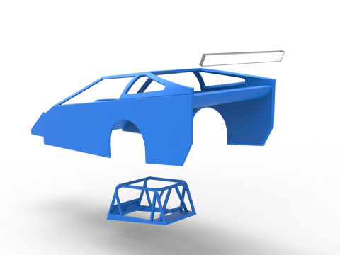 Shell of Vintage Asphalt Modified stock car V3 Scale 1 to 25 3Dプリントモデル