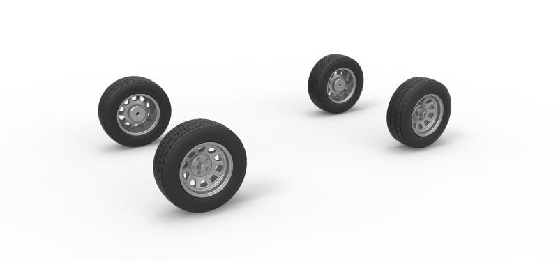Wheel Set of New Zealand Superstock car Scale 1 to 25 3D Baskı Modeli .c4d .max .obj .3ds .fbx .stl .blend 
