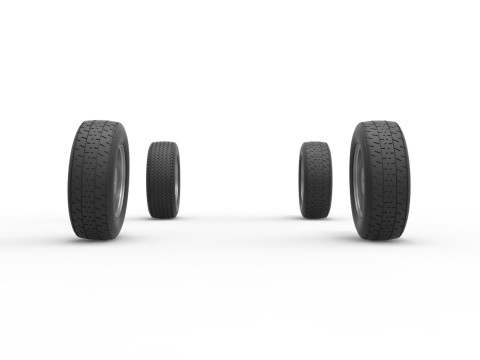 Wheel Set of New Zealand Superstock car Scale 1 to 25 3D Baskı Modeli