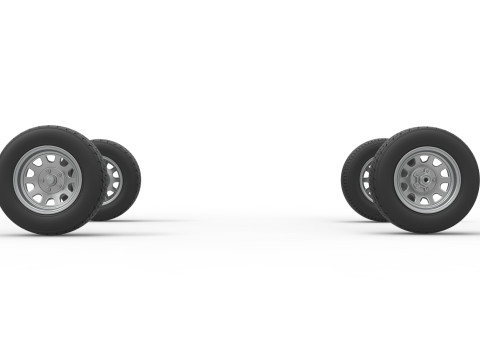 Wheel Set of New Zealand Superstock car Scale 1 to 25 3D Baskı Modeli