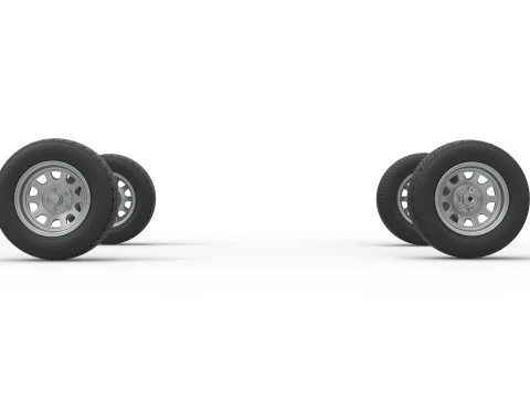 Wheel Set of New Zealand Superstock car Scale 1 to 25 3D Print Model