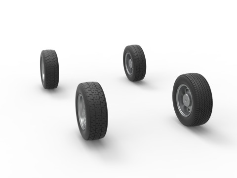 Wheel Set of New Zealand Superstock car Scale 1 to 25 3D Baskı Modeli