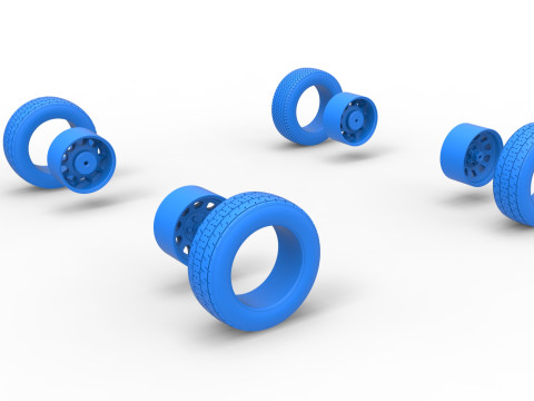 Wheel Set of New Zealand Superstock car Scale 1 to 25 3D Baskı Modeli