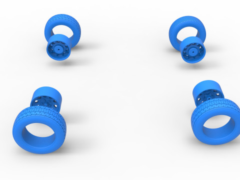 Wheel Set of New Zealand Superstock car Scale 1 to 25 3D Baskı Modeli