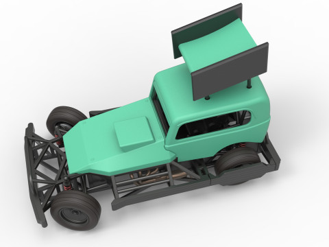 New Zealand Superstock car while turning Scale 1 to 25 3D-printmodel