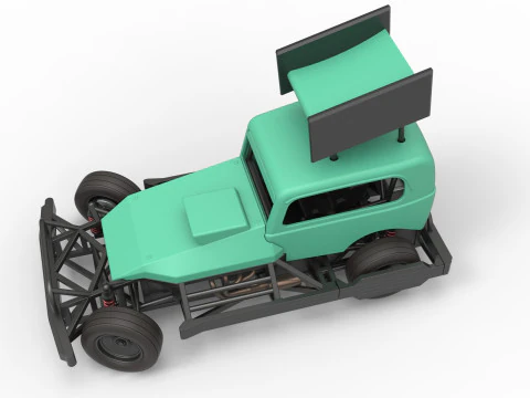 New Zealand Superstock car while turning Scale 1 to 25 3D Print Model