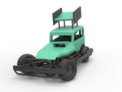 New Zealand Superstock car while turning Scale 1 to 25 3D-printmodel