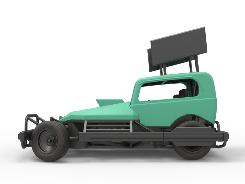 New Zealand Superstock car while turning Scale 1 to 25 3D-printmodel