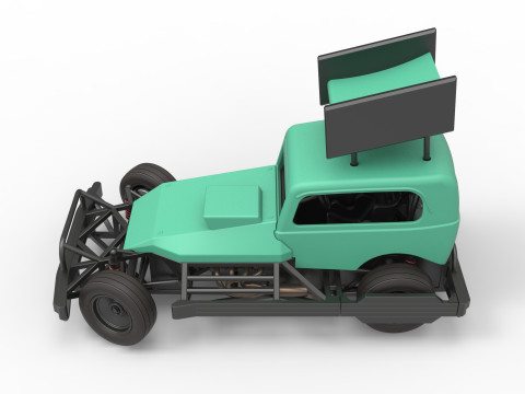 New Zealand Superstock car while turning Scale 1 to 25 3D-printmodel