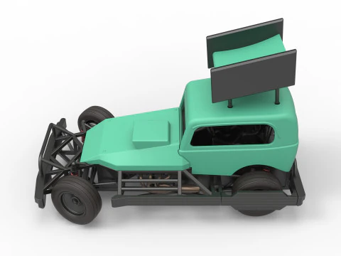 New Zealand Superstock car while turning Scale 1 to 25 3D Print Model