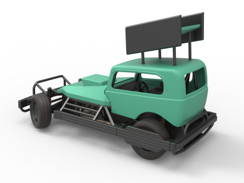 New Zealand Superstock car while turning Scale 1 to 25 3D-printmodel