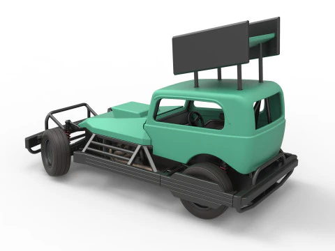 New Zealand Superstock car while turning Scale 1 to 25 3D Print Model
