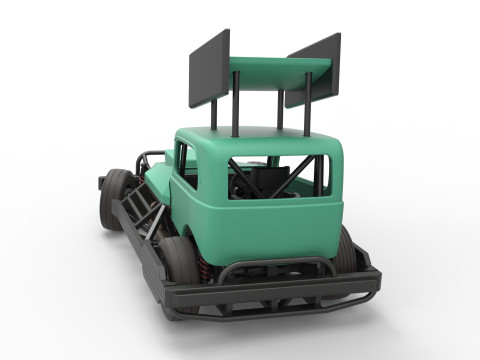 New Zealand Superstock car while turning Scale 1 to 25 3D-printmodel