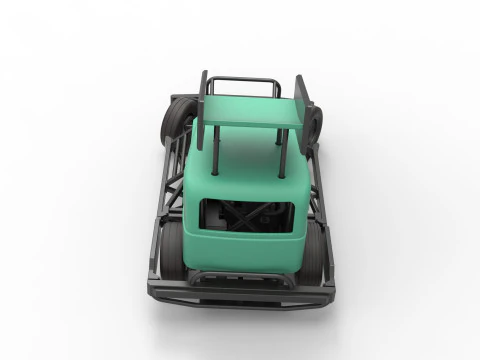 New Zealand Superstock car while turning Scale 1 to 25 3D Print Model