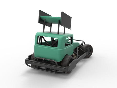 New Zealand Superstock car while turning Scale 1 to 25 3D-printmodel