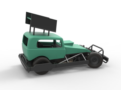 New Zealand Superstock car while turning Scale 1 to 25 3D-printmodel